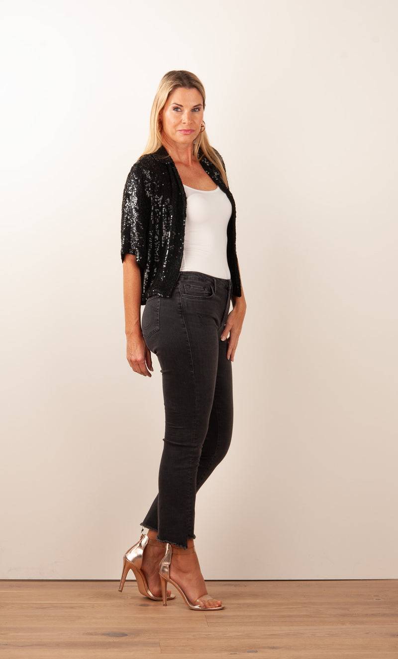 Pailletten Jacke „Glare“ Schwarz Vatertagsangebot