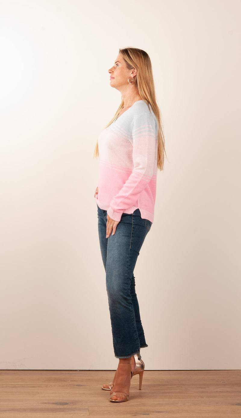 Kitted in Cashmere Kaschmir Pullover Rosa | Blau Online Outlet