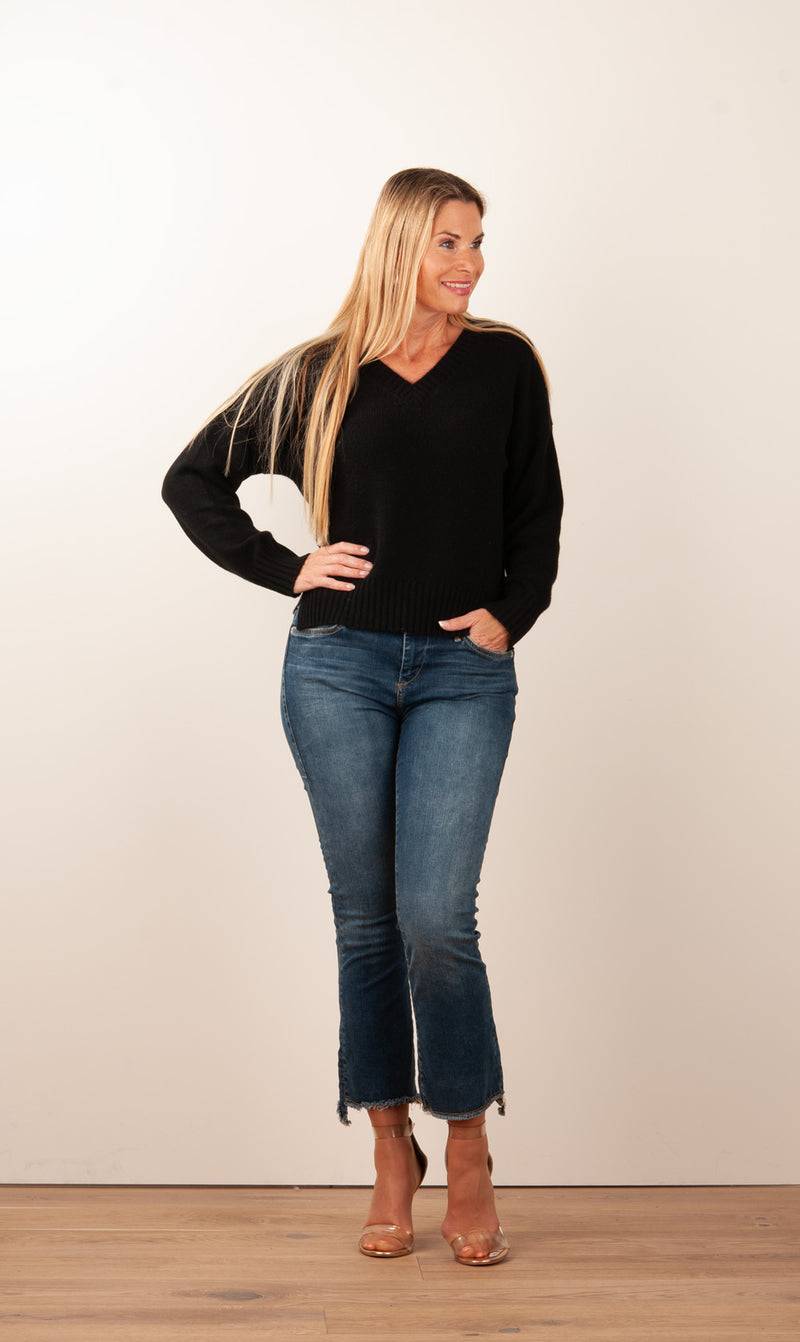 Kitted in Cashmere Kaschmir Pullover Schwarz Exklusive Angebote