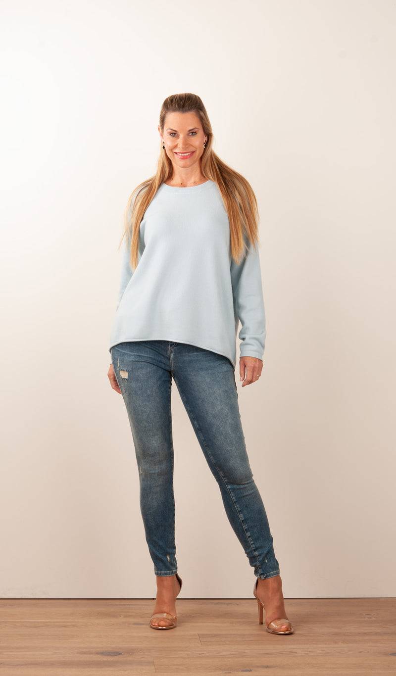 Kitted in Cashmere Kaschmir Pullover Hellblau Bestseller