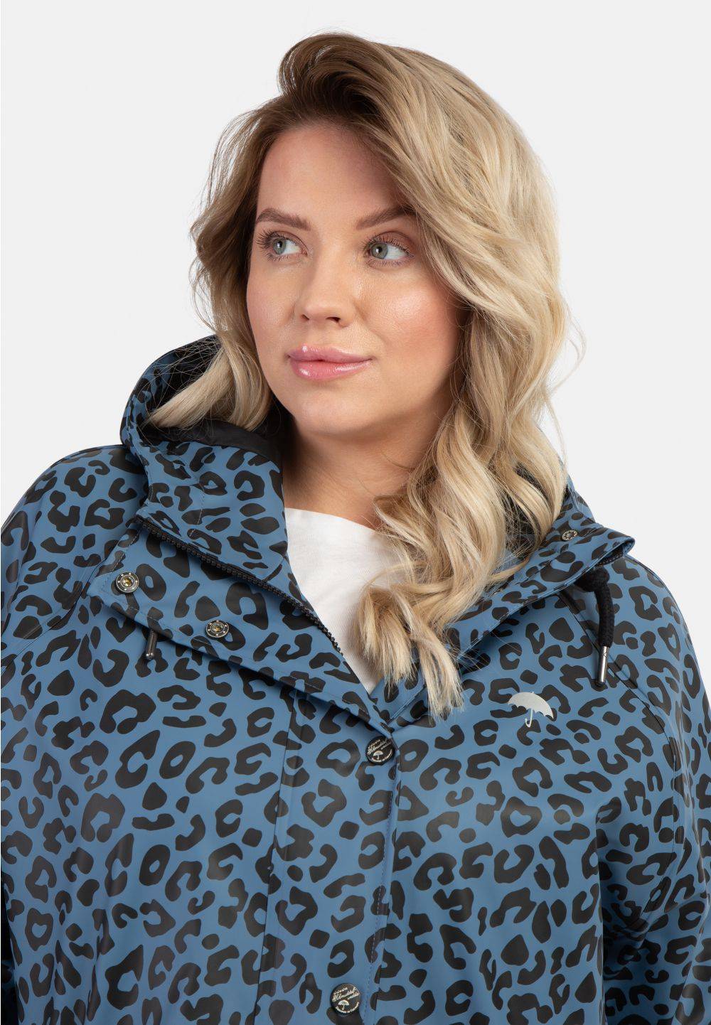 Schmuddelwedda Schmuddelwedda Plus Size Regenmantel mit Leoprint Schlussverkauf