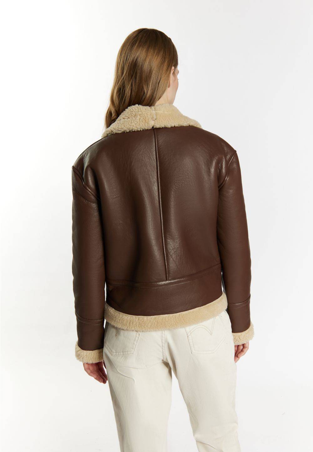 Schmuddelwedda DreiMaster Vintage Lederjacke aus Shearling Vatertagsangebot