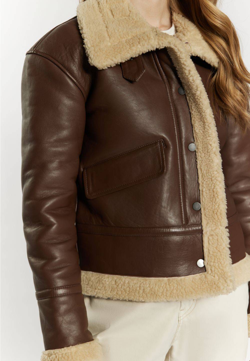 Schmuddelwedda DreiMaster Vintage Lederjacke aus Shearling Vatertagsangebot