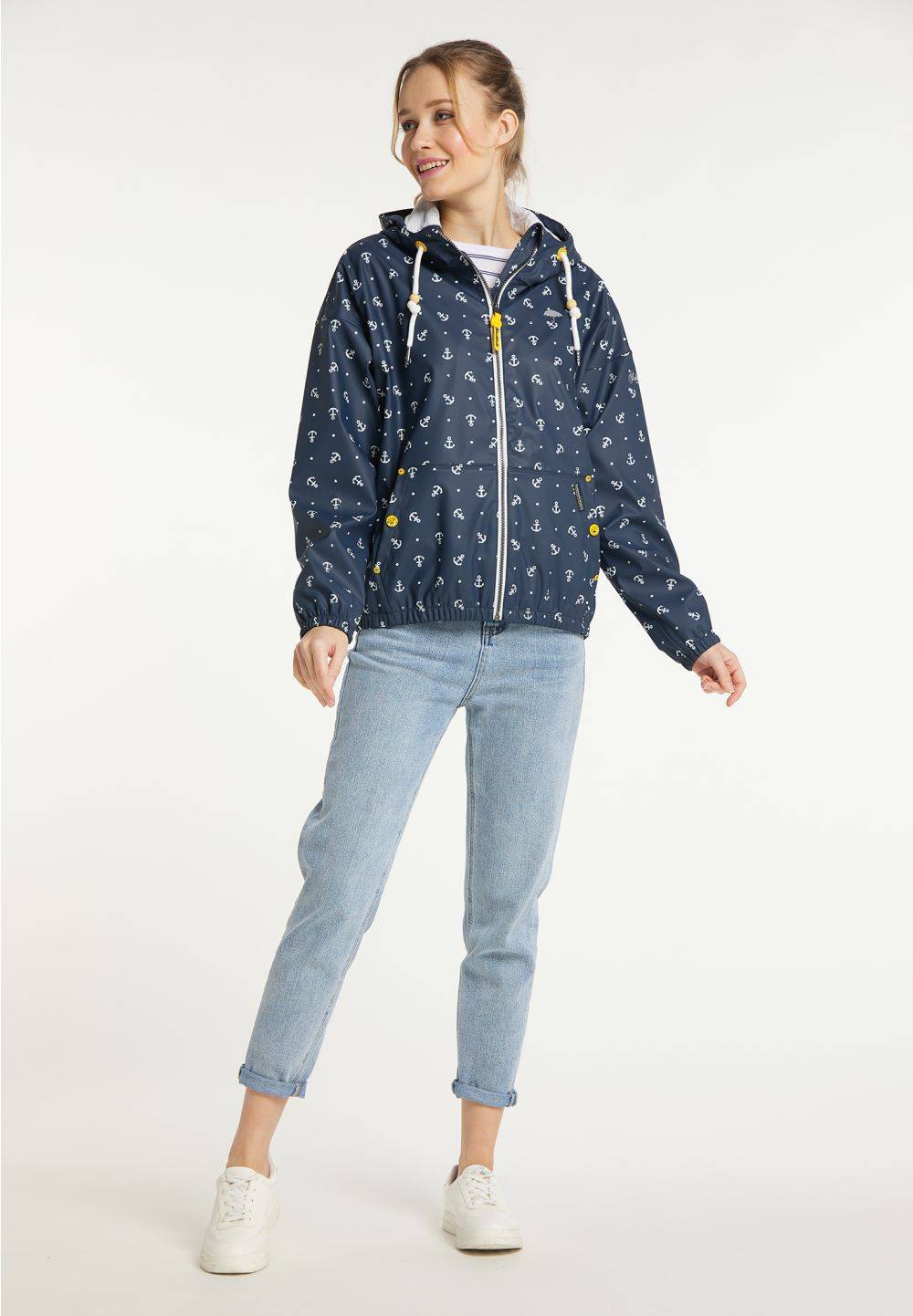 Schmuddelwedda Schmuddelwedda Regenjacke mit Anker-Print Rabatte dieses Monats