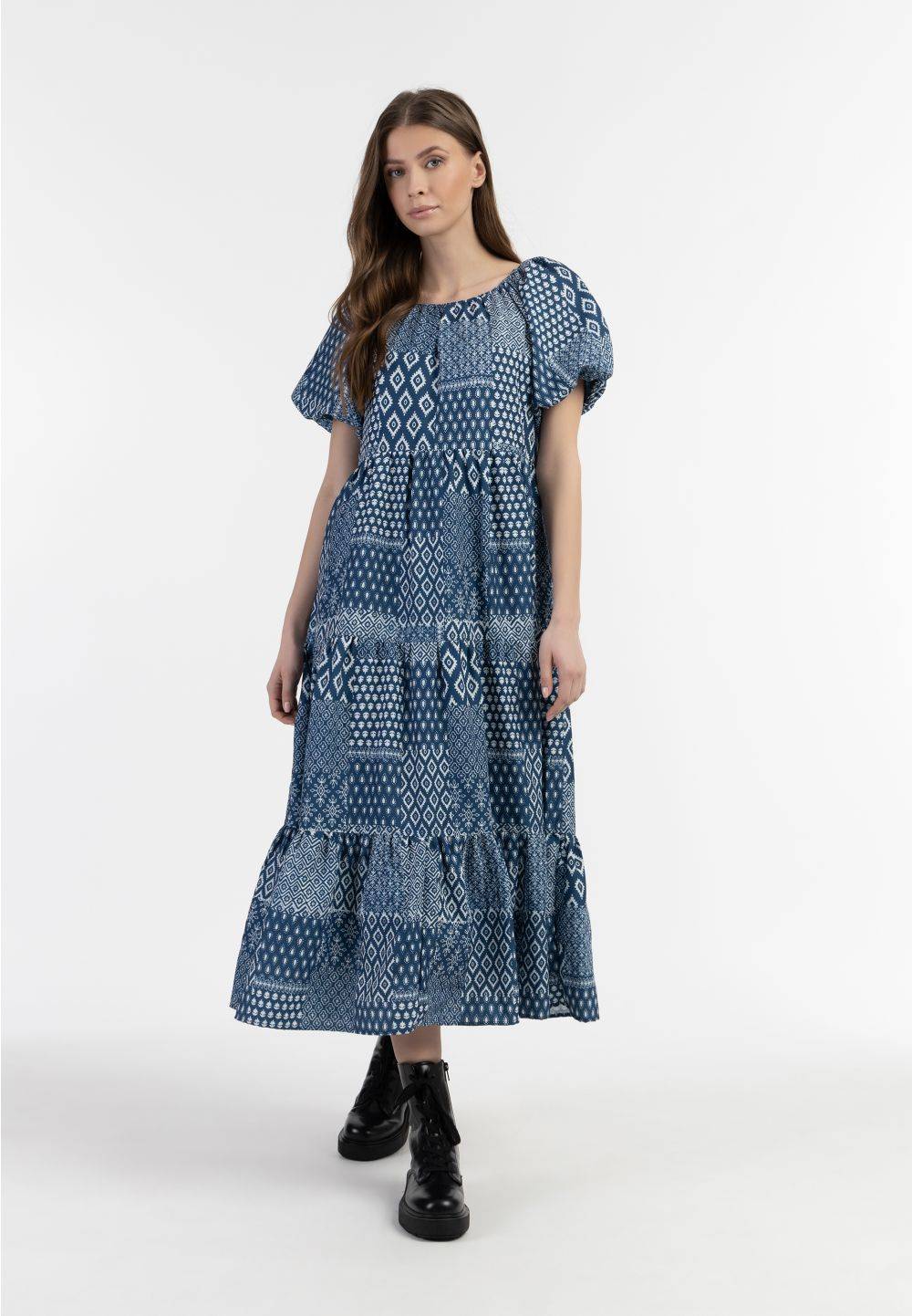 Schmuddelwedda DreiMaster Vintage Kurzarm Maxikleid Online Outlet