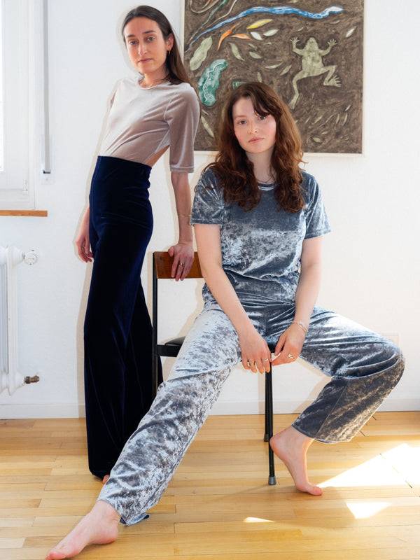 Simone Wild Hammered Velvet Cozy Pants Tägliche Deals