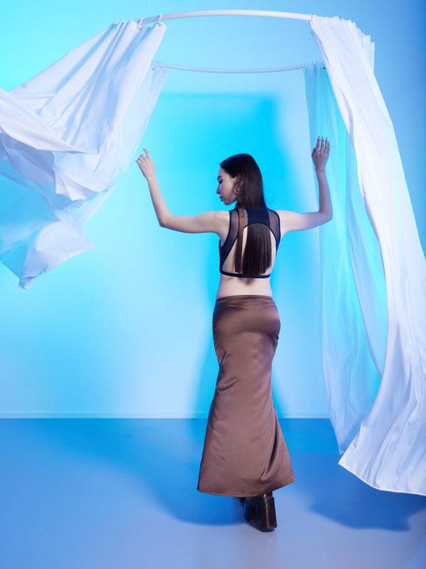 Simone Wild Satin Long Skirt Bis zu 65% Rabatt