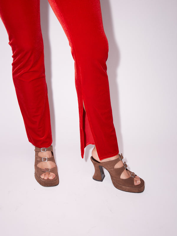 Simone Wild Velvet Slit Pants Rabatte dieses Monats