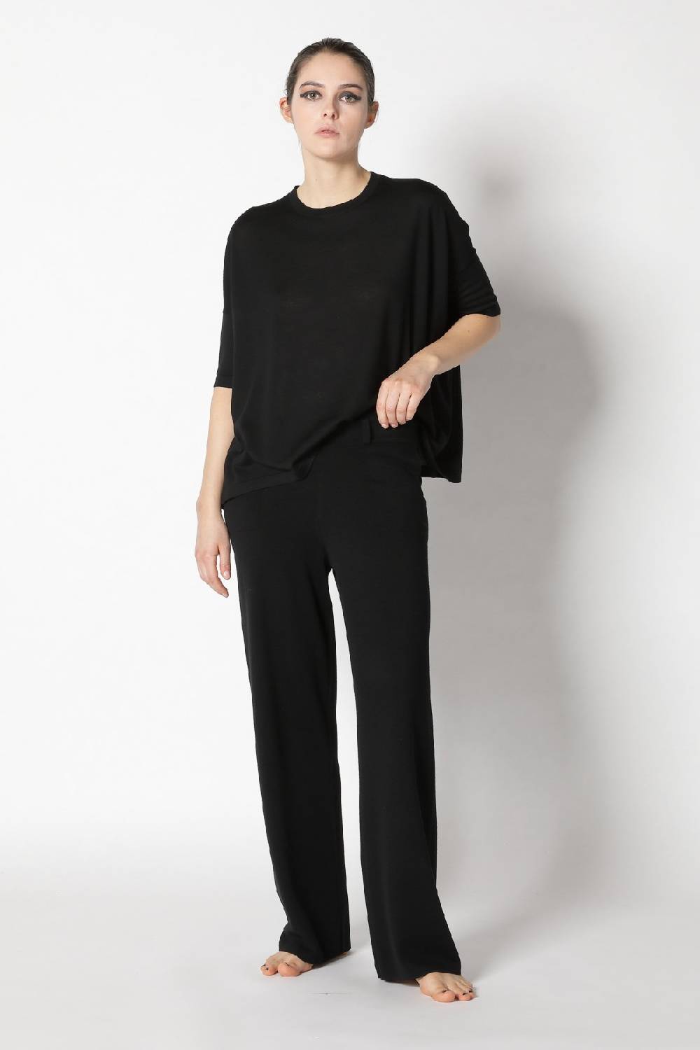 Sminfinity flowing cape jumper + milano palazzo pants Online Outlet