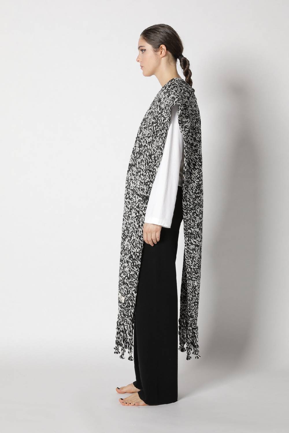 Sminfinity stretchy crewneck + milano palazzo pants + contrast mouliné scarf Neuheiten