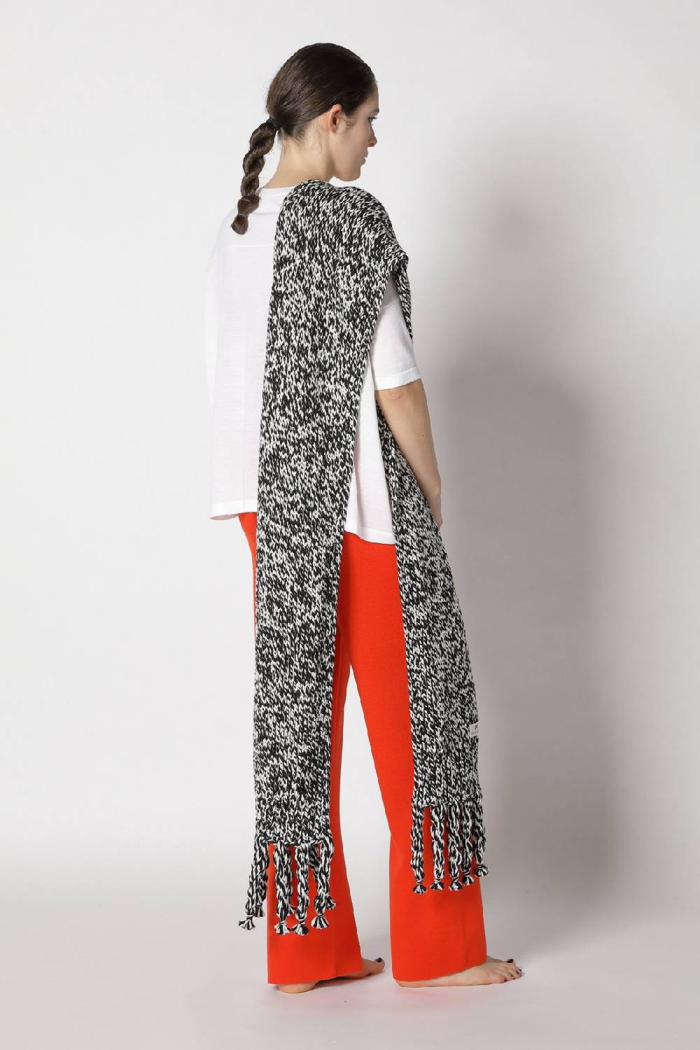 Sminfinity flowing cape jumper + milano palazzo pants + contrast mouliné scarf Super Sparpreis