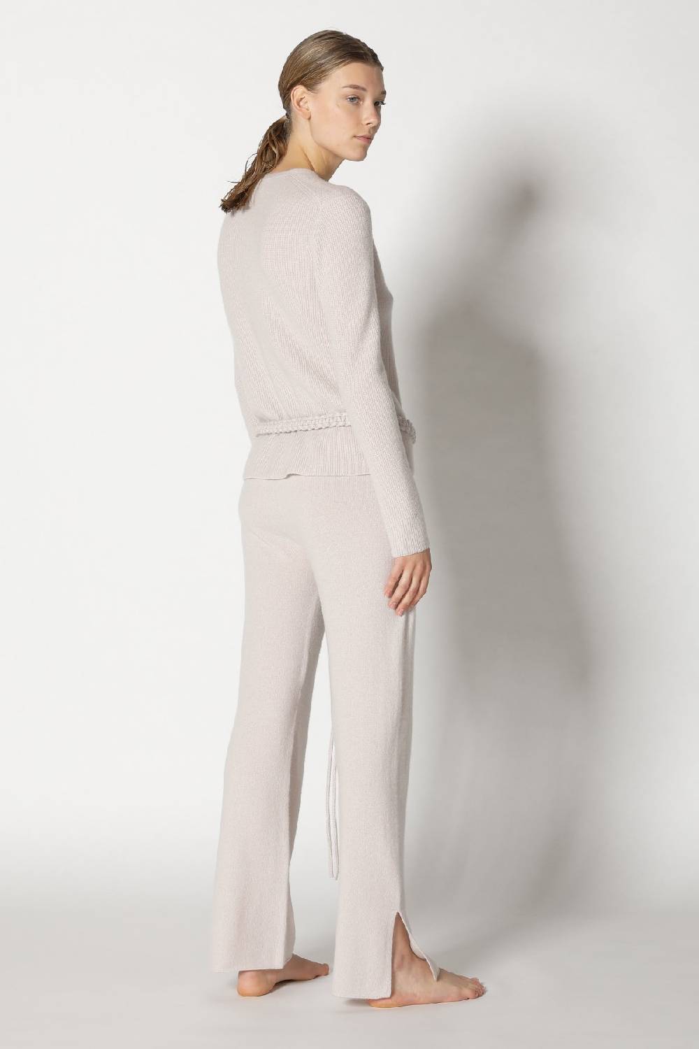 Sminfinity pure fitted rib V neck + pure slitted pants + hang loose ring belt Rabatte dieses Monats