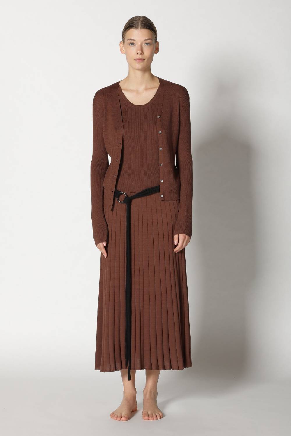 Sminfinity silky rib cardy + silky rib tank top + silky sun rib skirt + hang loose ring belt Verkauf