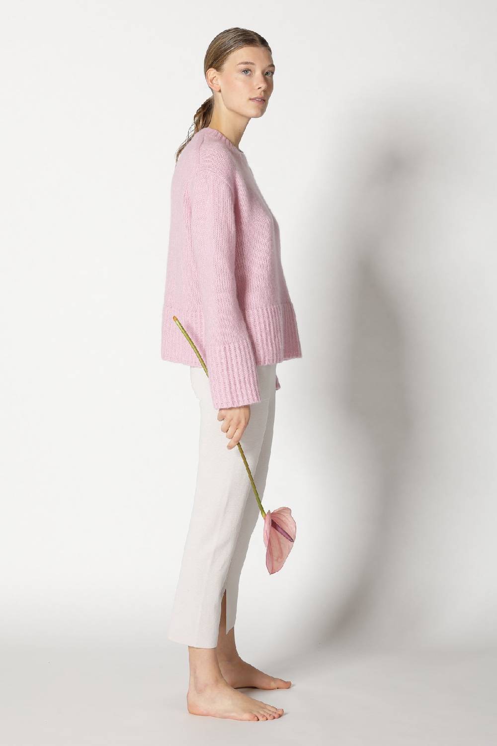 Sminfinity fluffy crew jumper + silky cropped pants Rabatt
