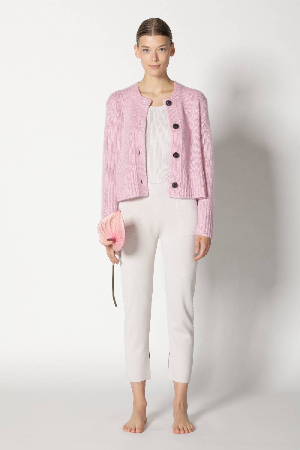 Sminfinity fluffy cropped jacket + silky rib tank top + silky cropped pants Versandkostenfrei
