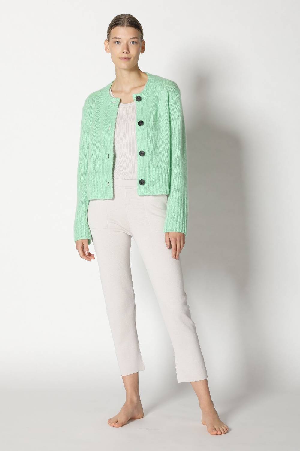 Sminfinity fluffy cropped jacket + silky rib tank top + silky cropped pants Preisnachlass