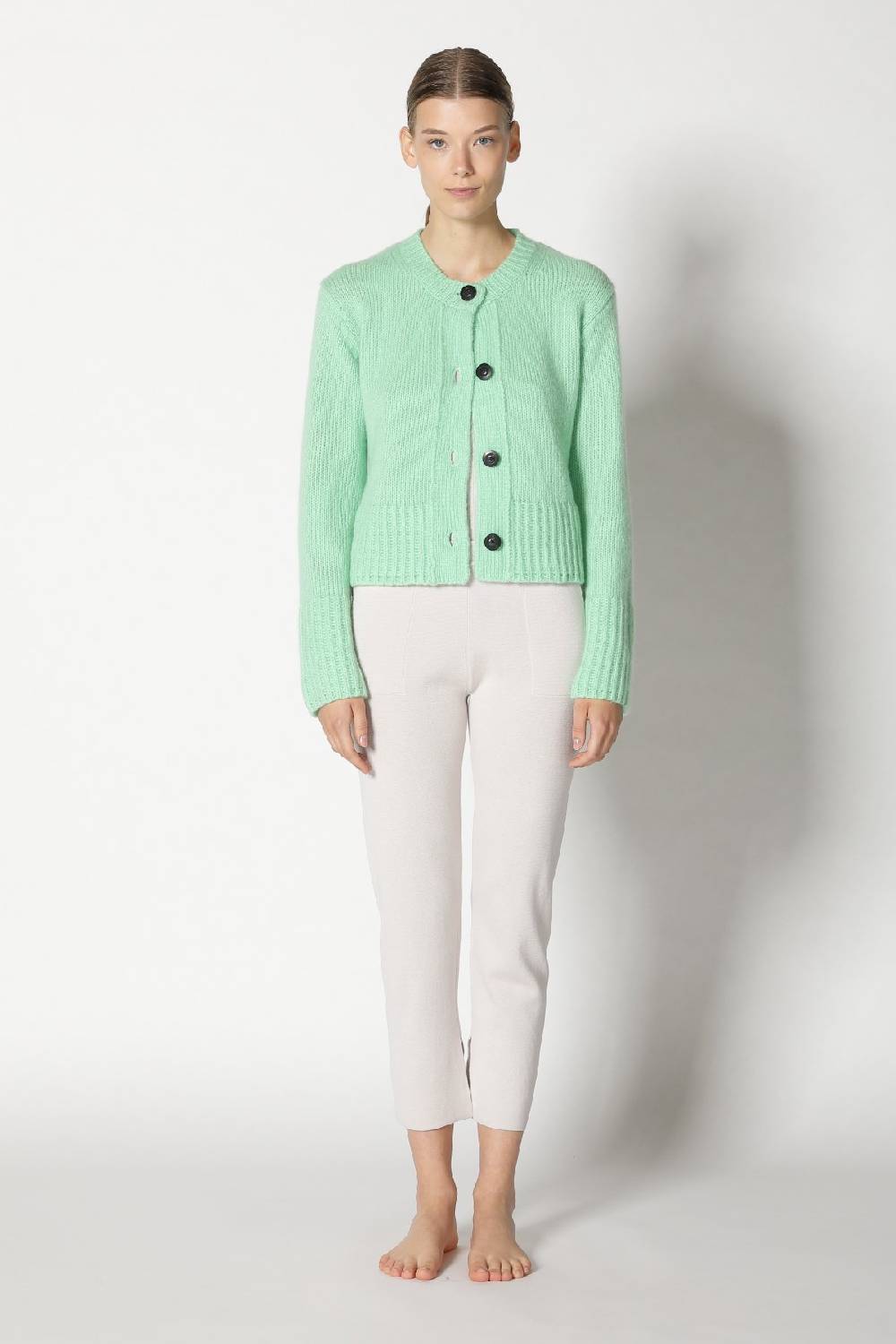 Sminfinity fluffy cropped jacket + silky rib tank top + silky cropped pants Preisnachlass