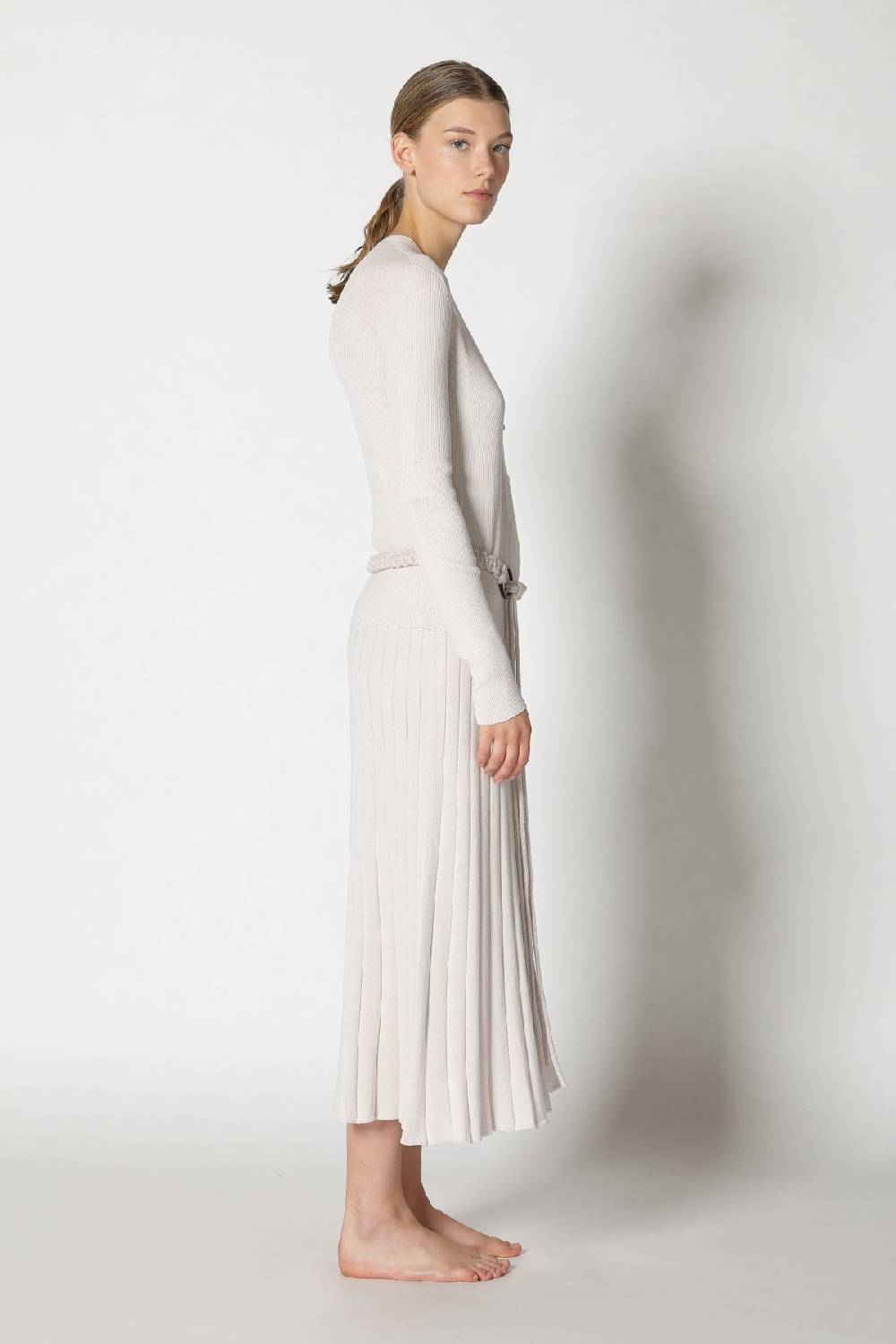 Sminfinity silky rib cardy + silky rib tank top + silky sun rib skirt + hang loose ring belt Saisonschlussverkauf