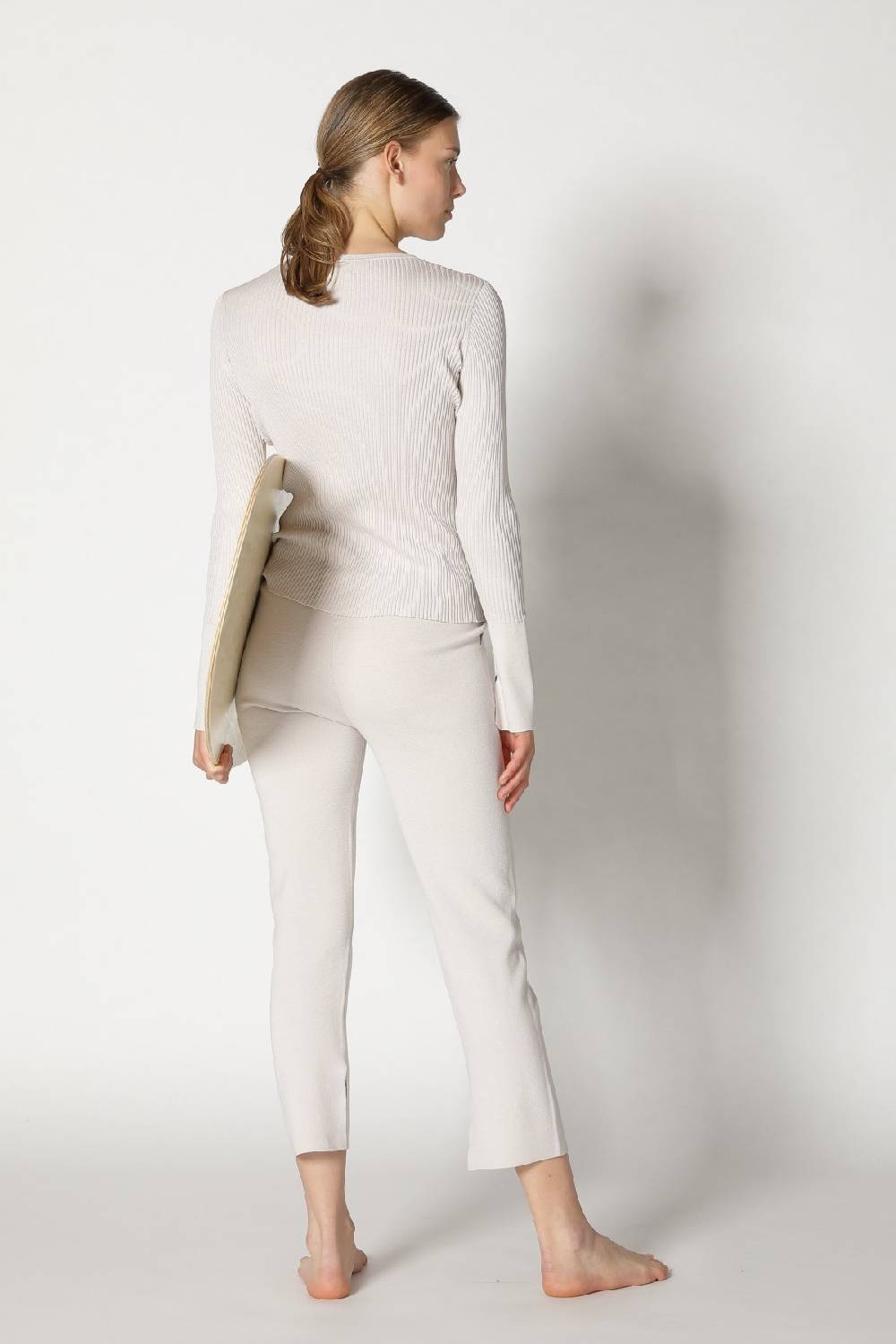 Sminfinity silky rib crew jumper + silky cropped pants Black Friday