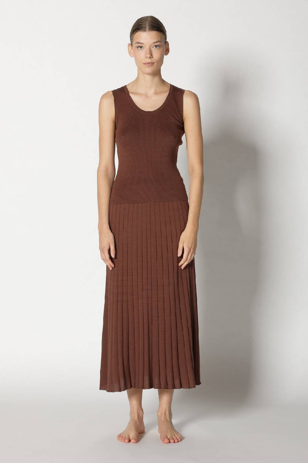 Sminfinity silky rib tank top + silky sun rib skirt + hang loose ring belt handmade makrame Vatertagsangebot
