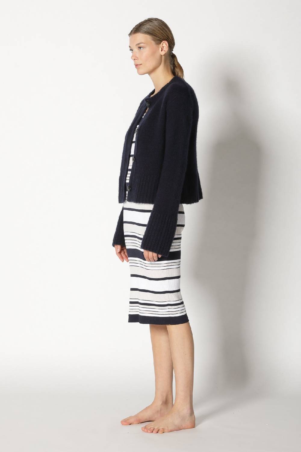 Sminfinity fluffy cropped jacket + silky rib stripe tank dress Valentinstagsangebot