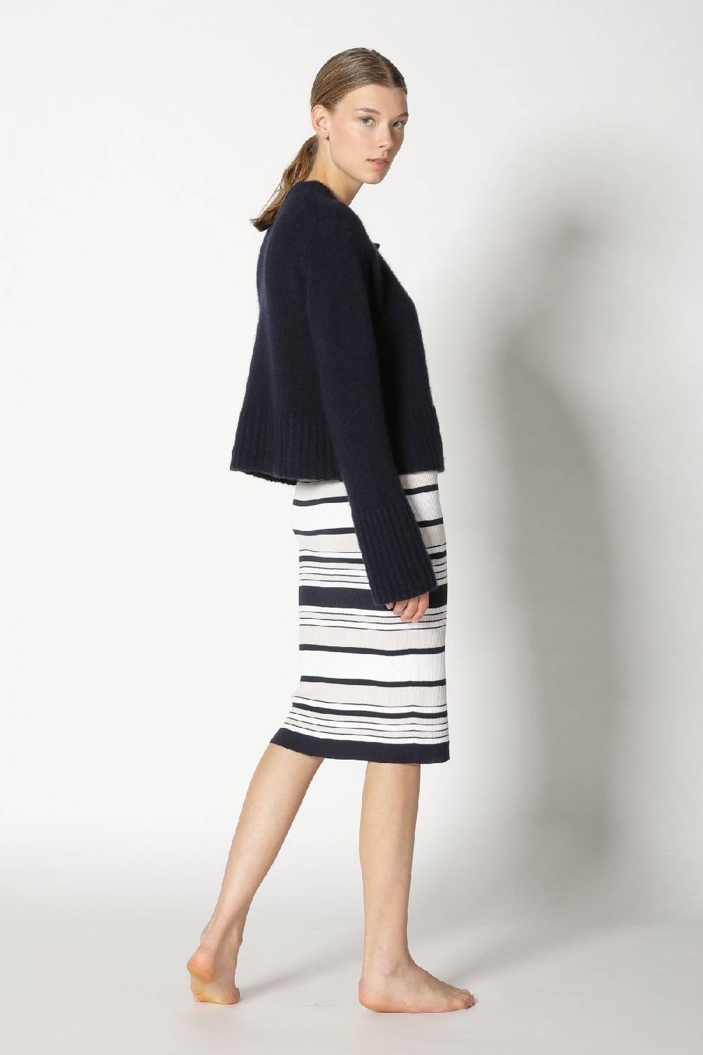 Sminfinity fluffy cropped jacket + silky rib stripe tank dress Valentinstagsangebot