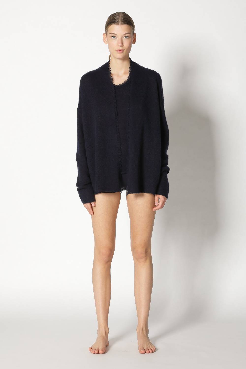 Sminfinity fluffy fringe plaid + fluffy fringe jacket + fluffy fringe crew top Lagerräumung