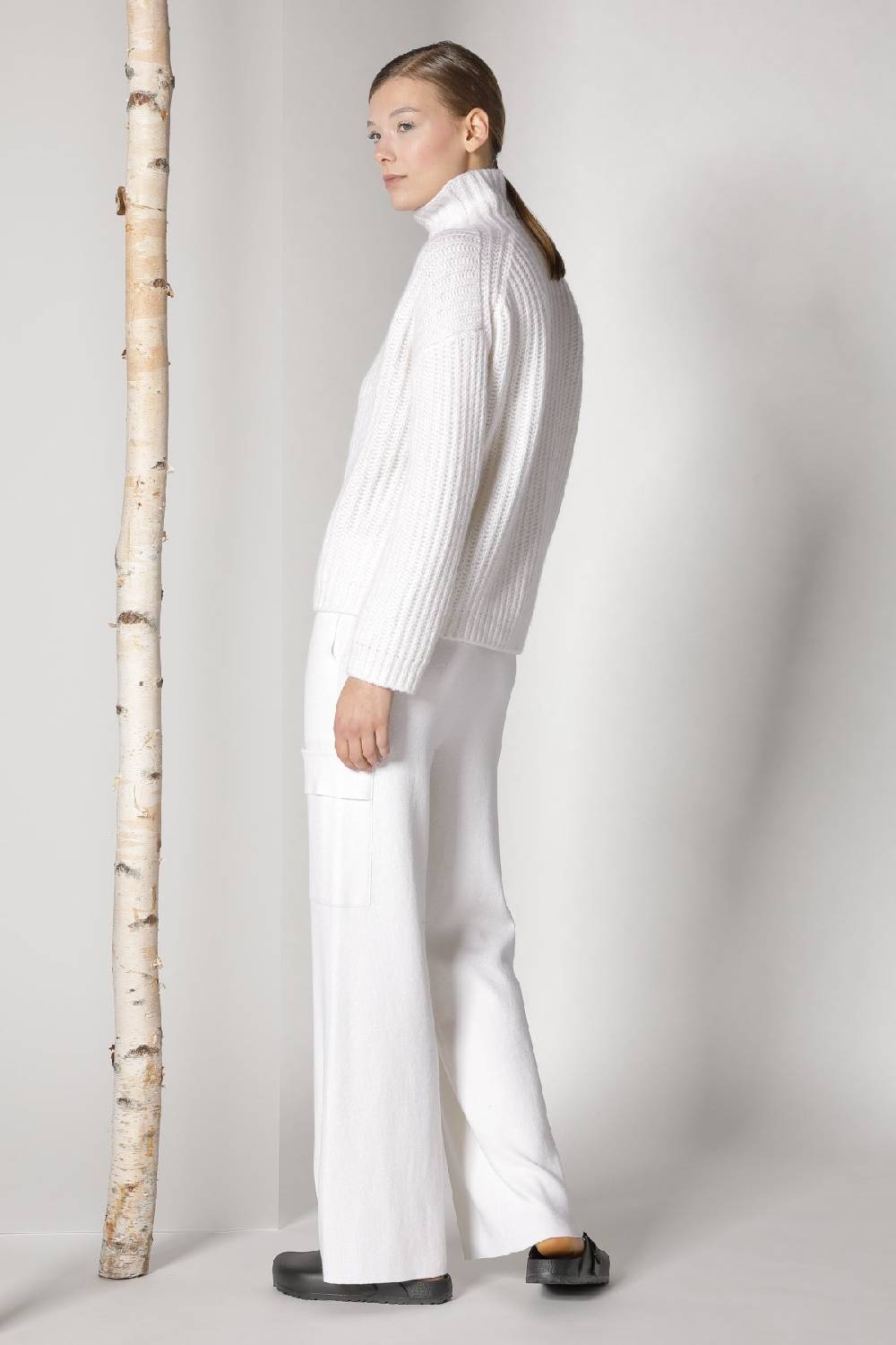 Sminfinity blurry ribbed turtleneck + cargo bellbottom pants Tiefpreis