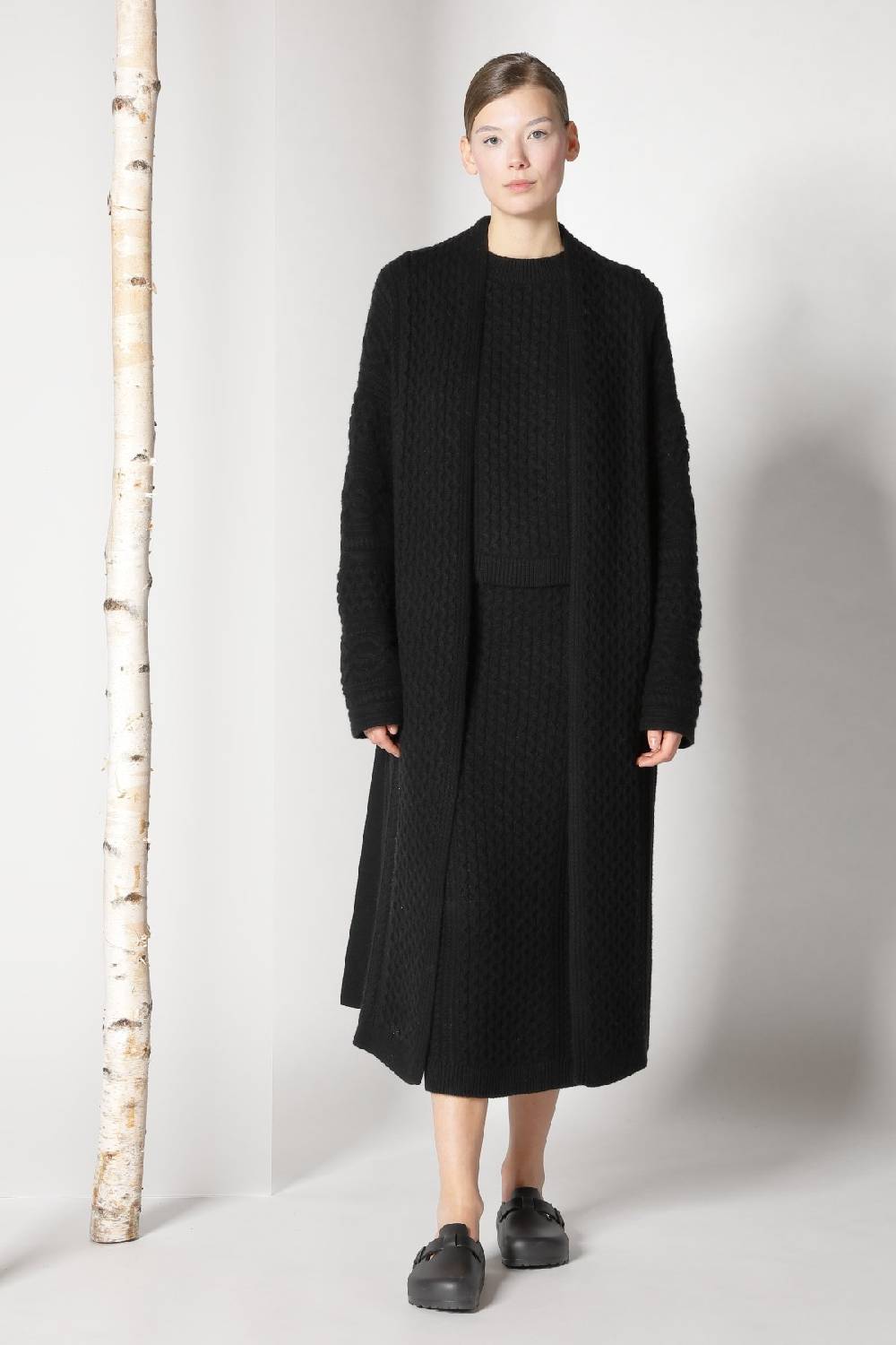 Sminfinity chilly cable maxi coat + chilly cable top + chilly cable maxi skirt Super Rabatt