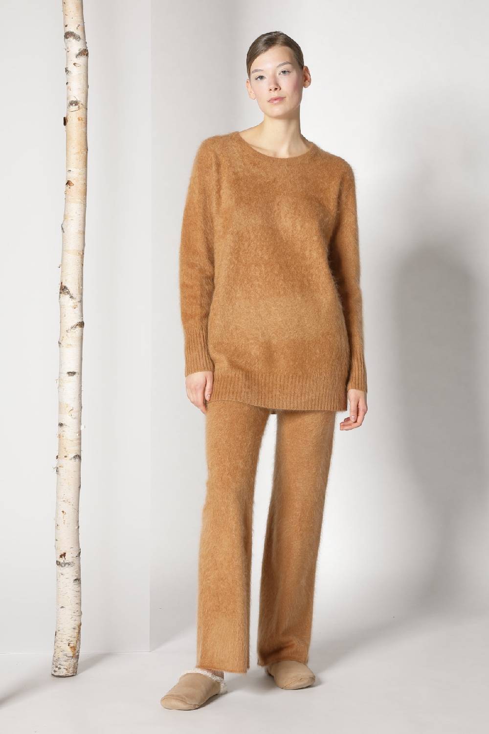 Sminfinity doubleface pea coat + furry boyfriend jumper + furry pants Black Friday Preise