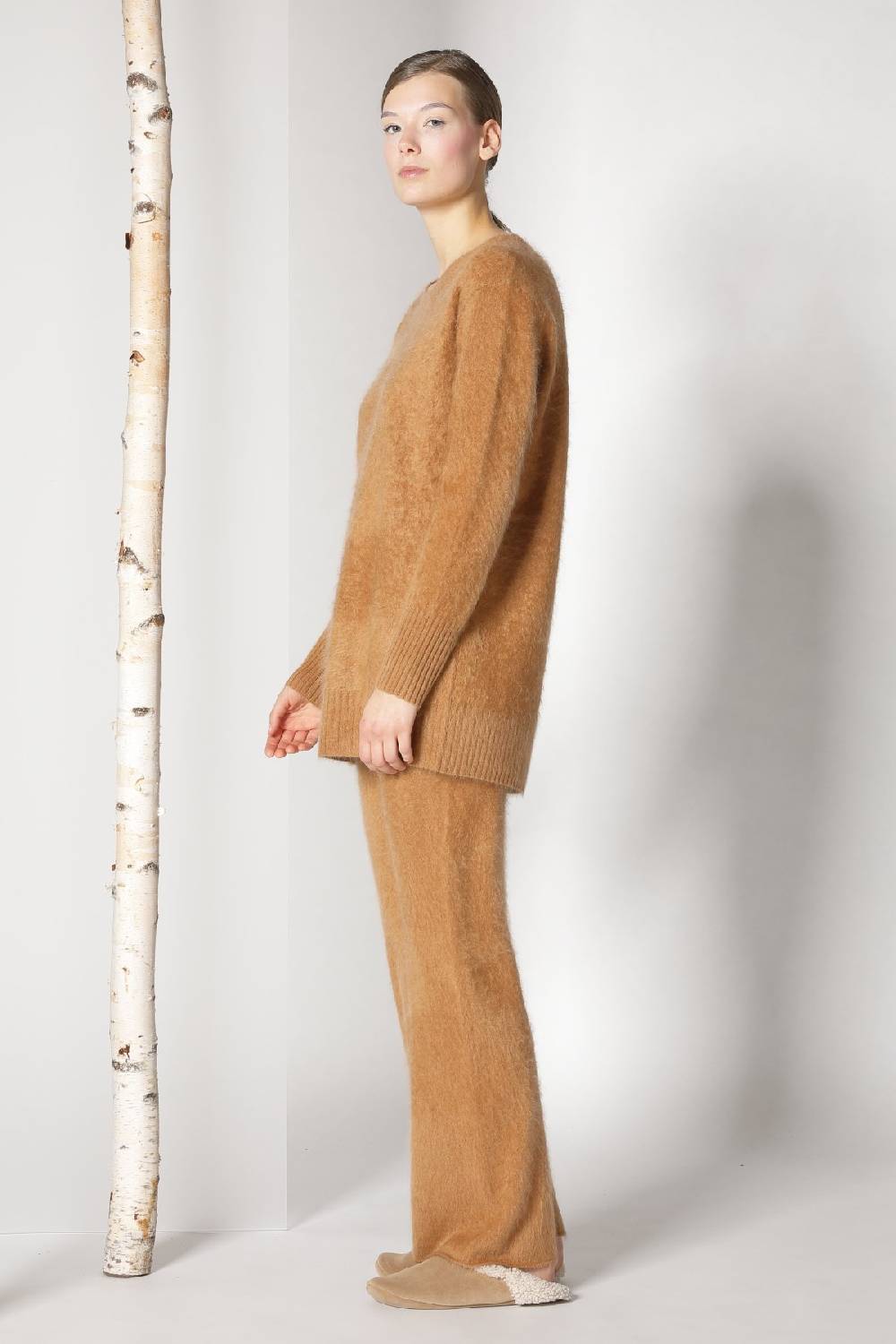 Sminfinity doubleface pea coat + furry boyfriend jumper + furry pants Black Friday Preise
