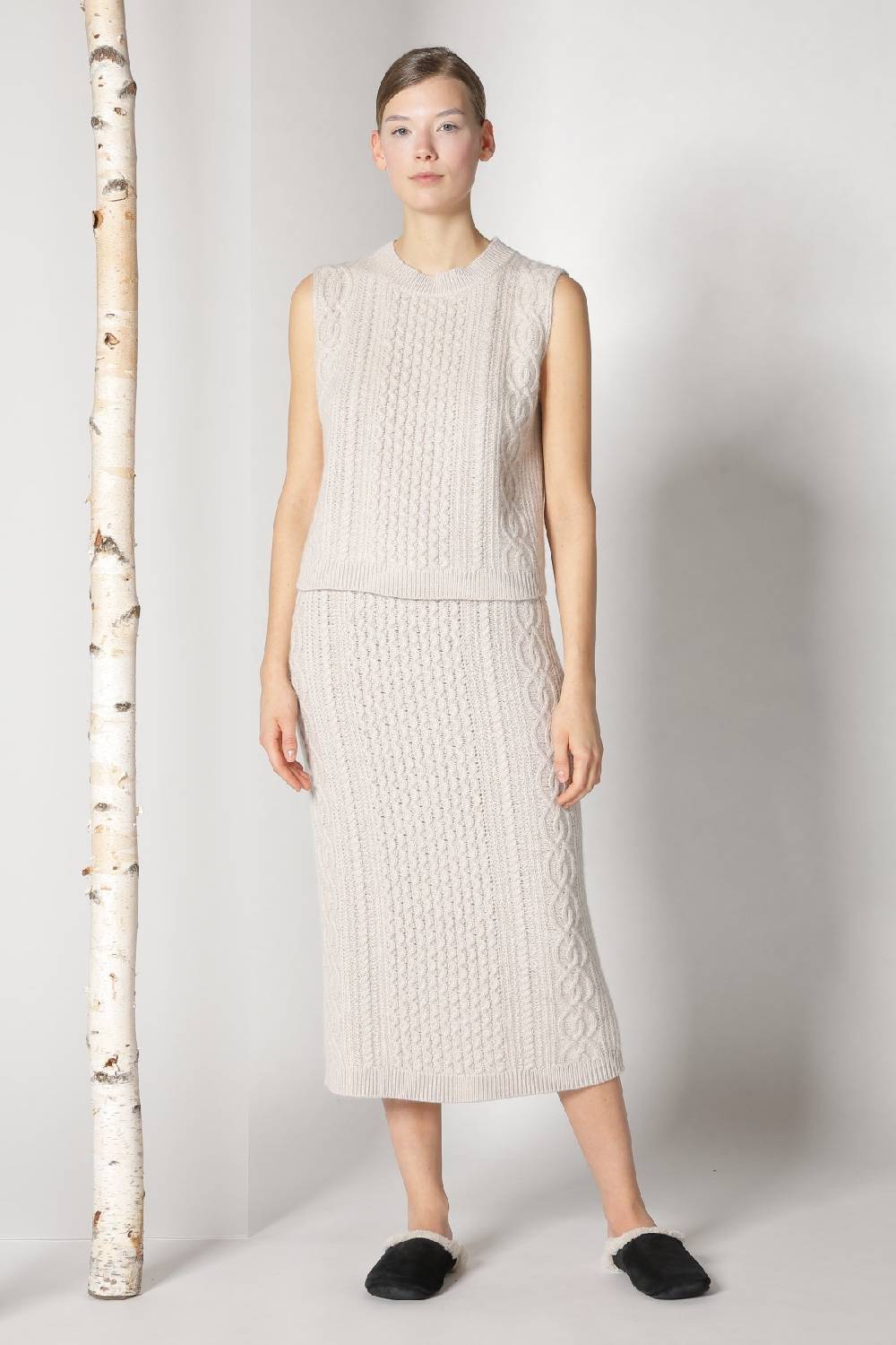 Sminfinity chilly cable maxi coat + chilly cable top + chilly cable maxi skirt Online