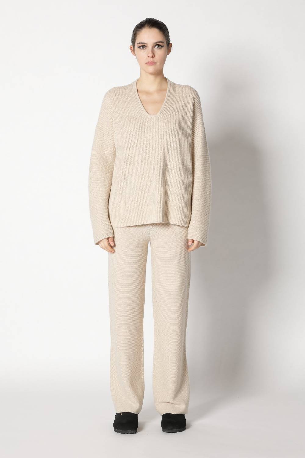 Sminfinity slouchy rib jumper + garter triangle + garter palazzo pants Fabrik Onlineshop