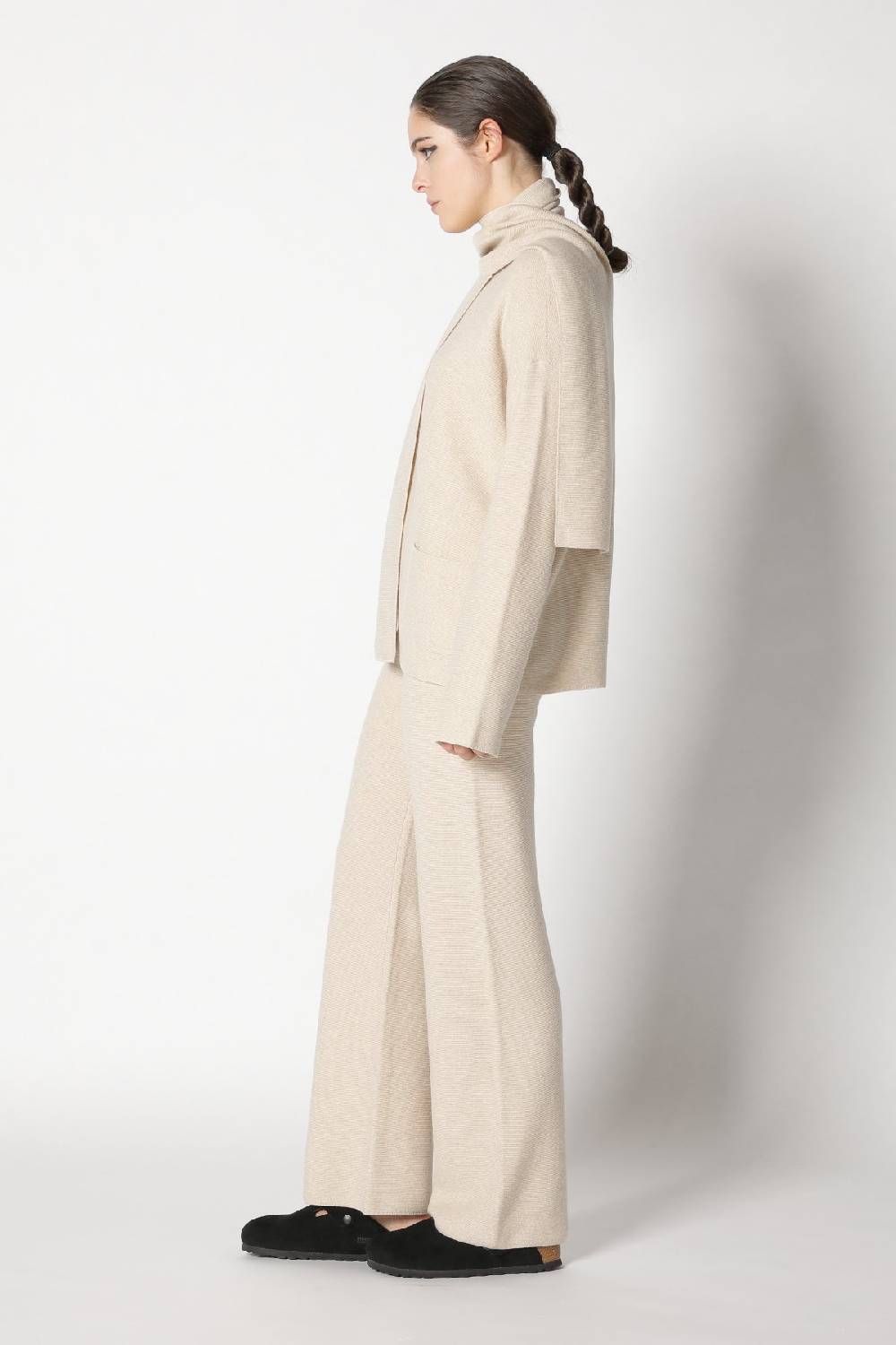 Sminfinity garter scarf jacket + garter T jumper + garter palazzo pants Flash Sale