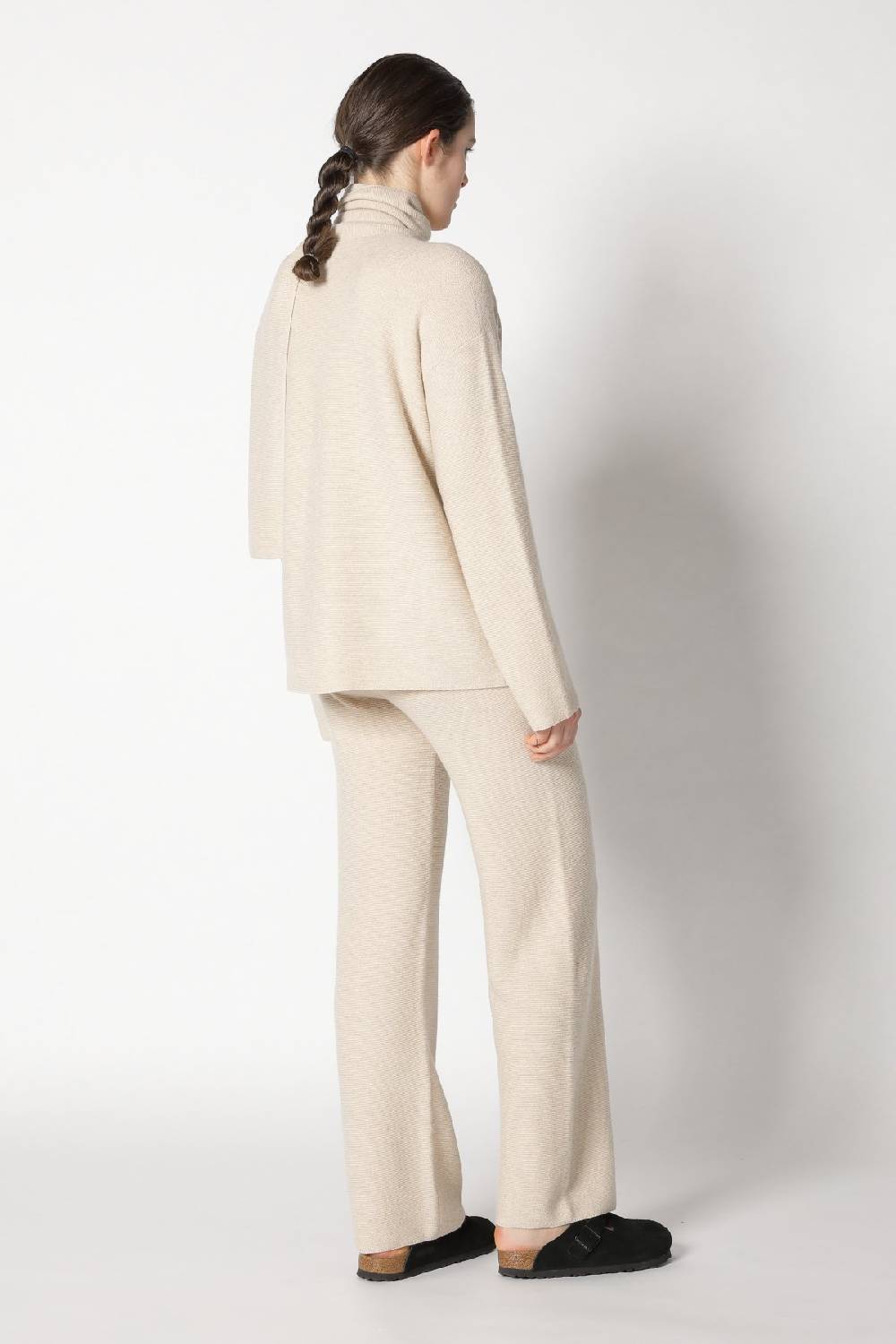 Sminfinity garter scarf jacket + garter T jumper + garter palazzo pants Flash Sale