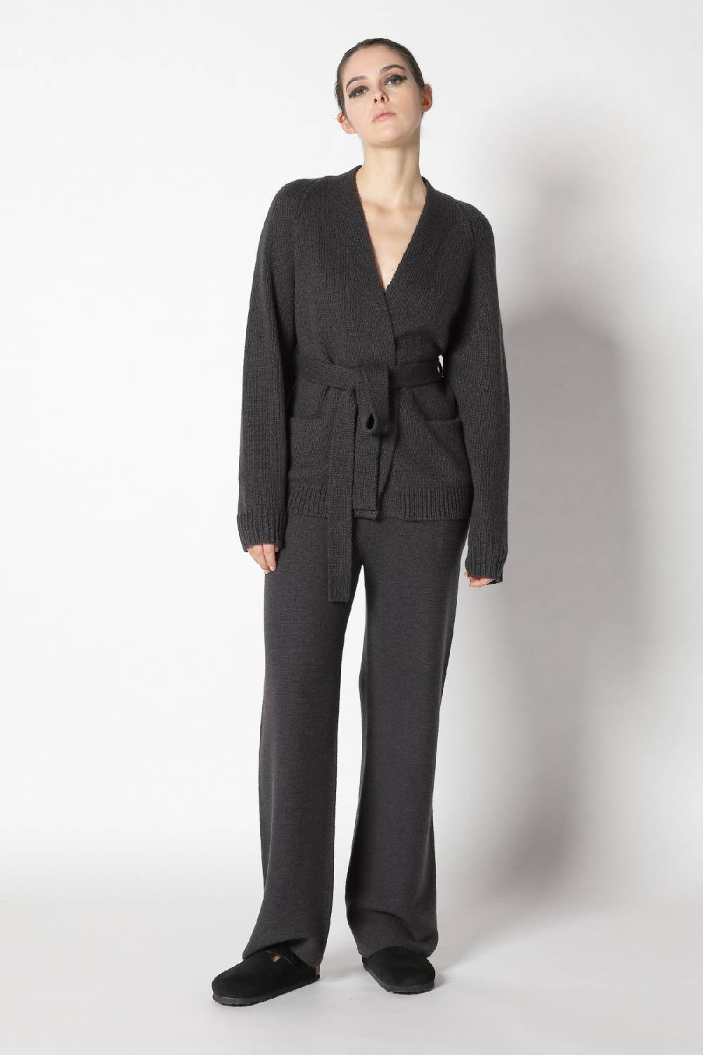 Sminfinity airy belted jacket + garter palazzo pants Preisnachlass