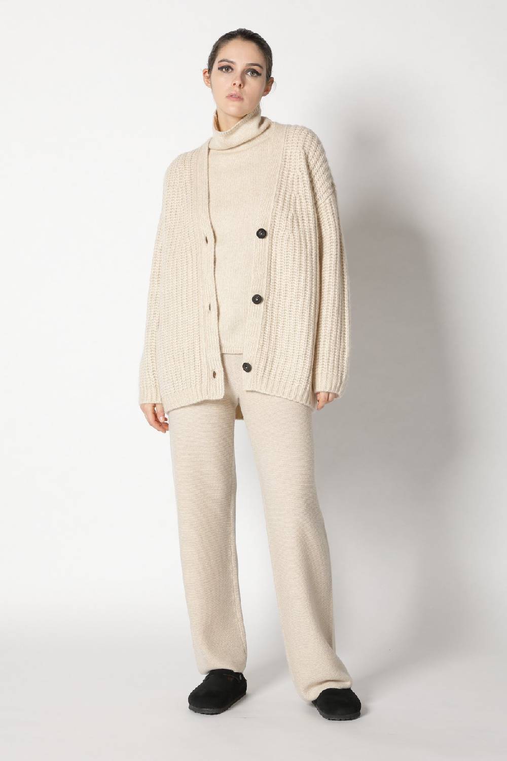 Sminfinity blurry chunky cardy + blurry turtle top + garter palazzo pants Black Friday