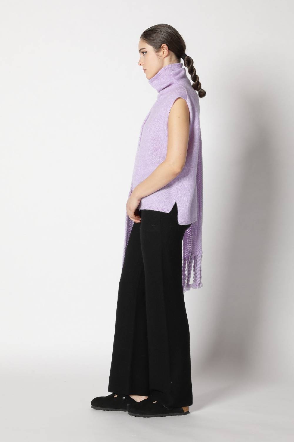 Sminfinity blurry turtle top + blurry chunky scarf + garter palazzo pants Heißer Verkauf