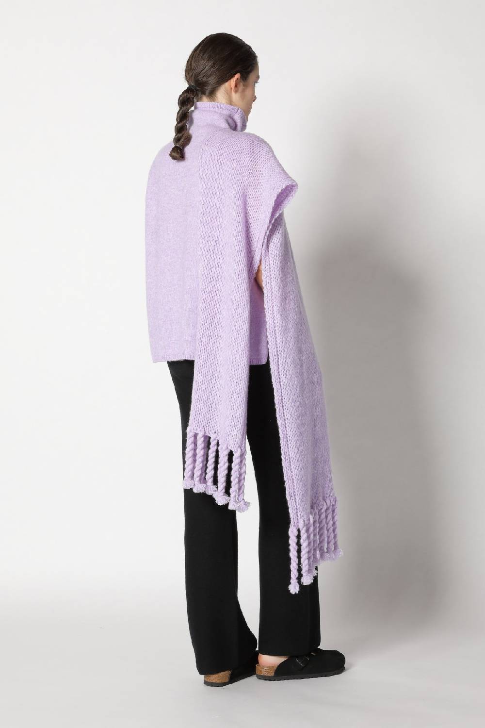 Sminfinity blurry turtle top + blurry chunky scarf + garter palazzo pants Heißer Verkauf