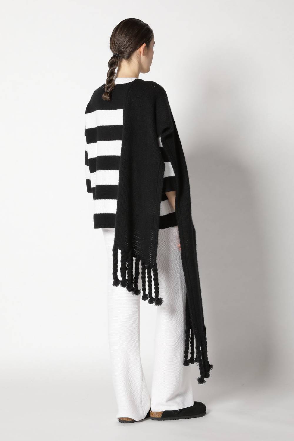 Sminfinity blurry stripe jumper + blurry chunky scarf + garter palazzo pants Zeitlich begrenztes Angebot