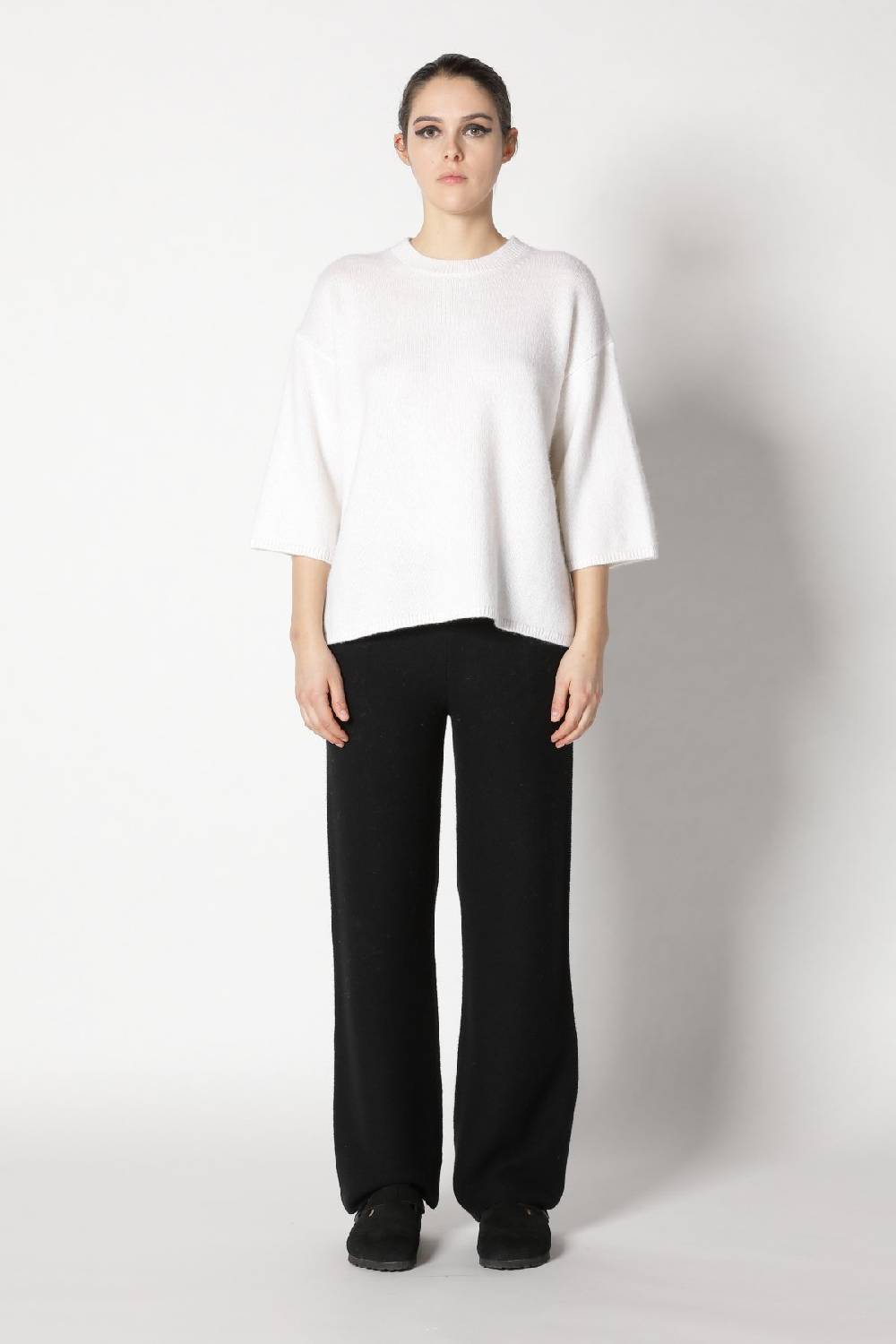 Sminfinity blurry crew jumper + blurry chunky scarf + garter palazzo pants Große Rabatte