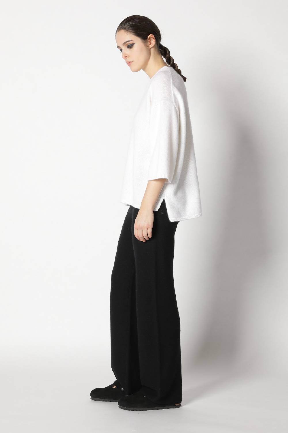 Sminfinity blurry crew jumper + blurry chunky scarf + garter palazzo pants Große Rabatte