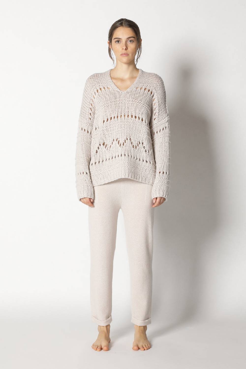Sminfinity airy ajour V neck + pure boat pants Rabatte dieses Monats