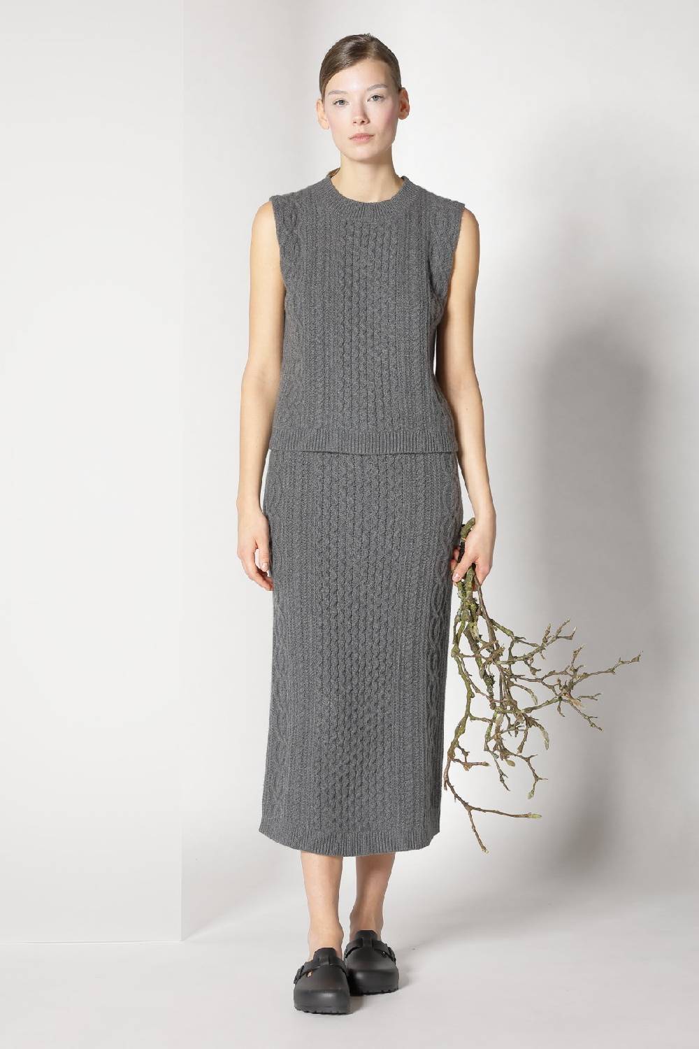 Sminfinity doubleface caban jacket + chilly cable top + chilly cable maxi skirt Fabrikladen