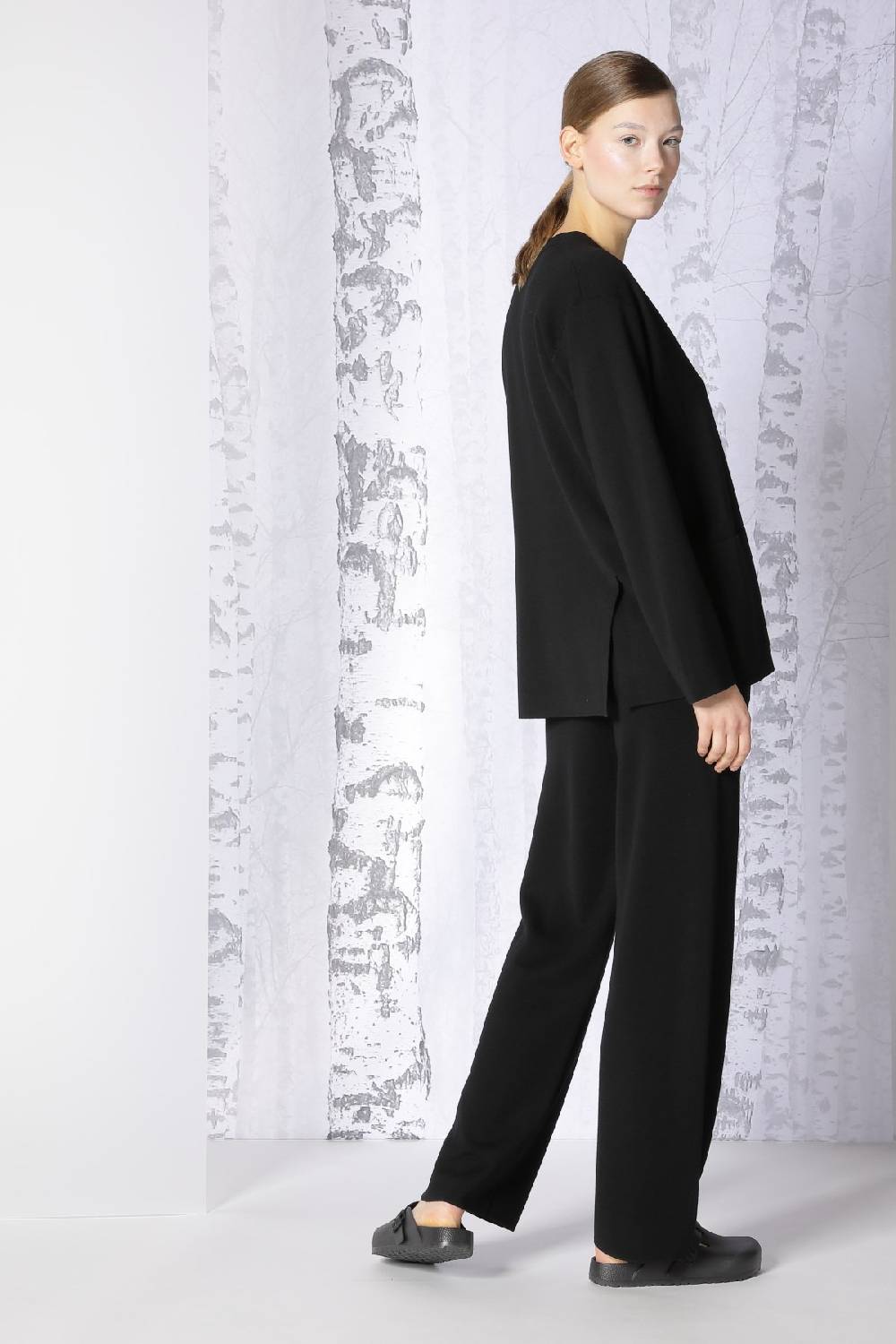 Sminfinity milano slitted jacket + extrafine rib turtle + milano slitted pants Schlussverkauf