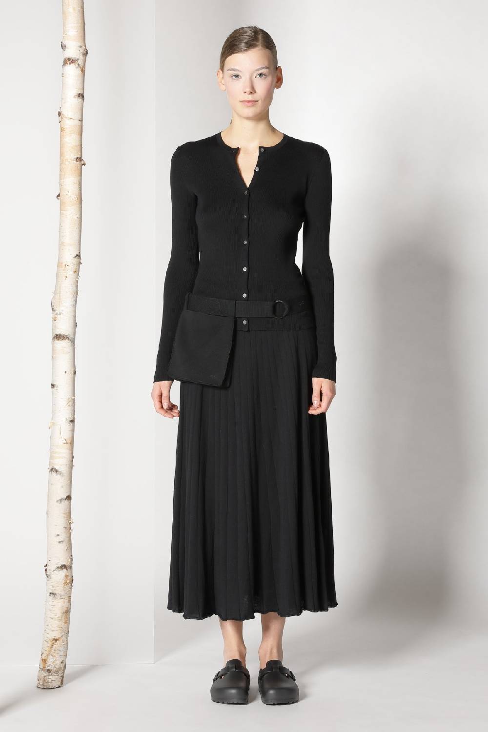 Sminfinity silky rib crew cardi + silky rib skirt Sonderangebot