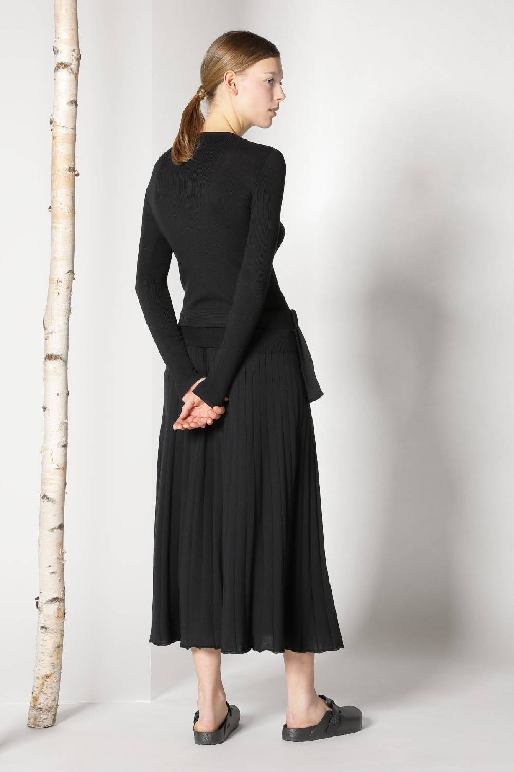 Sminfinity silky rib crew cardi + silky rib skirt Sonderangebot