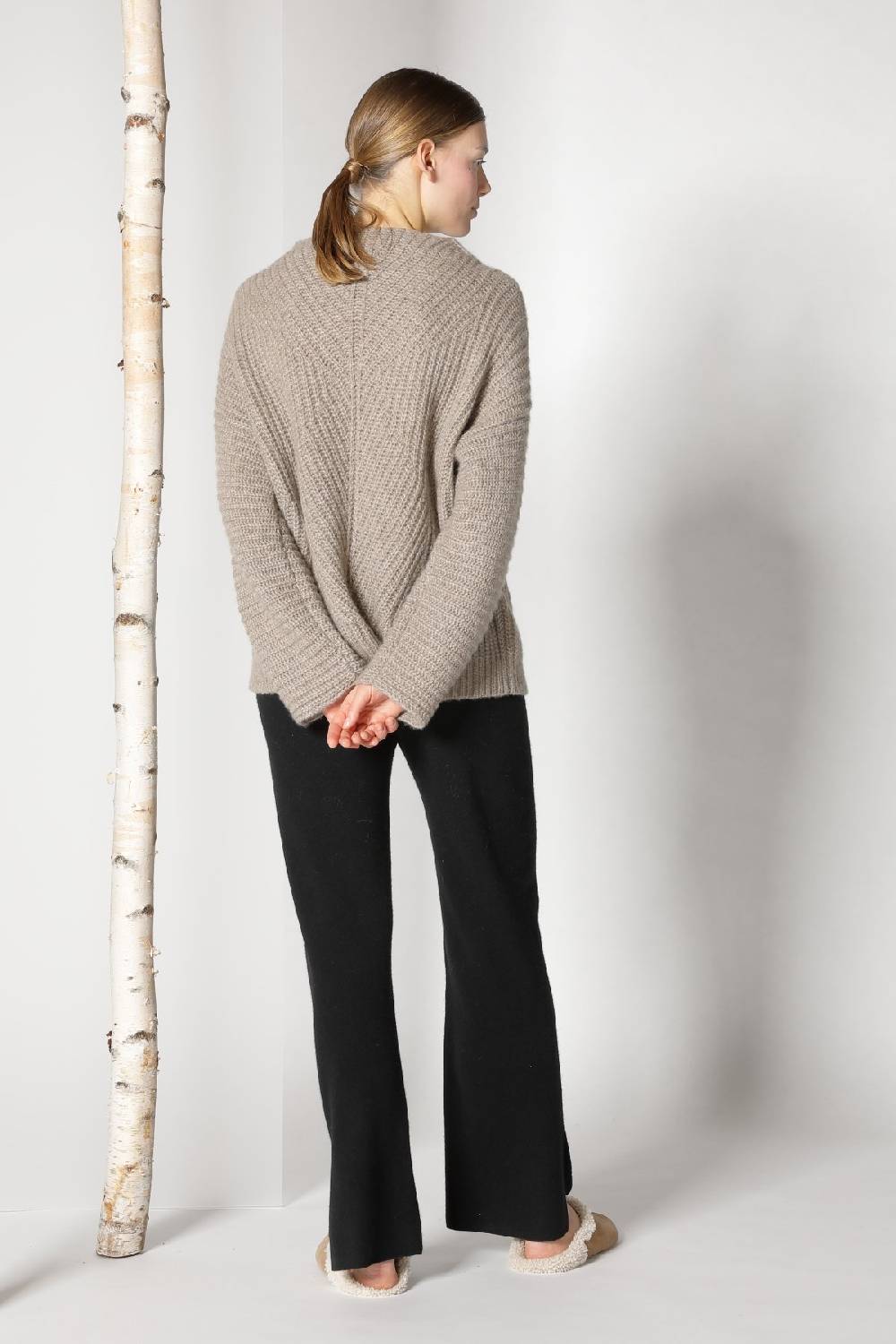 Sminfinity fluffy ribbed cone jumper + pure slitted pants Günstig kaufen