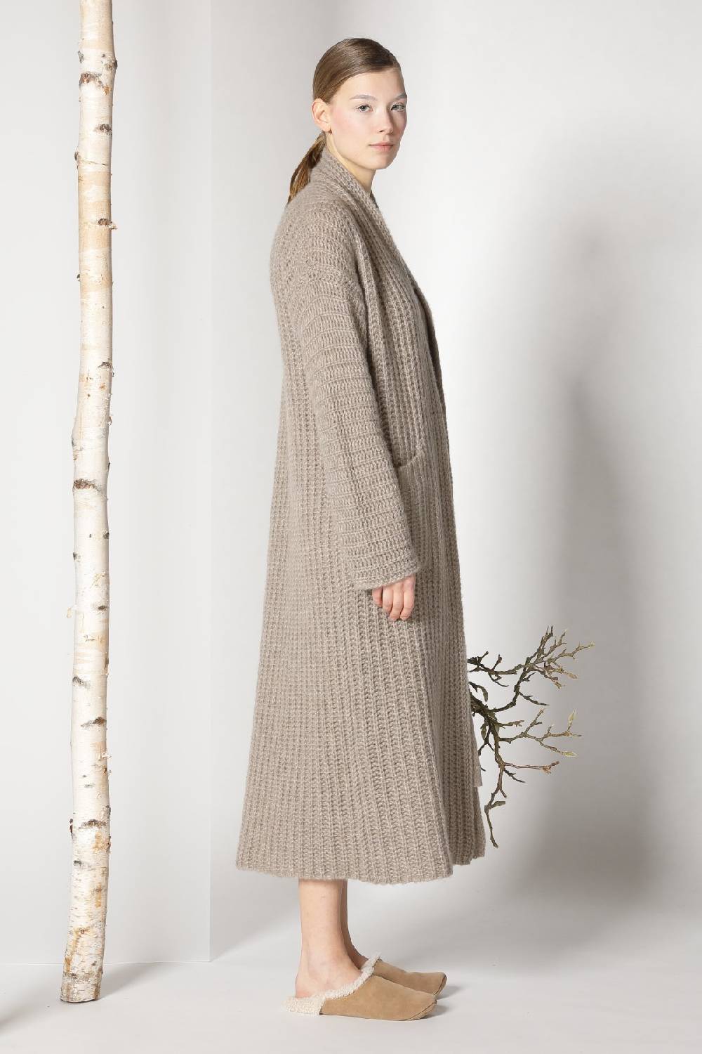 Sminfinity fluffy ribbed maxi coat + fluffy 1 Ply tank dress Versandkostenfrei