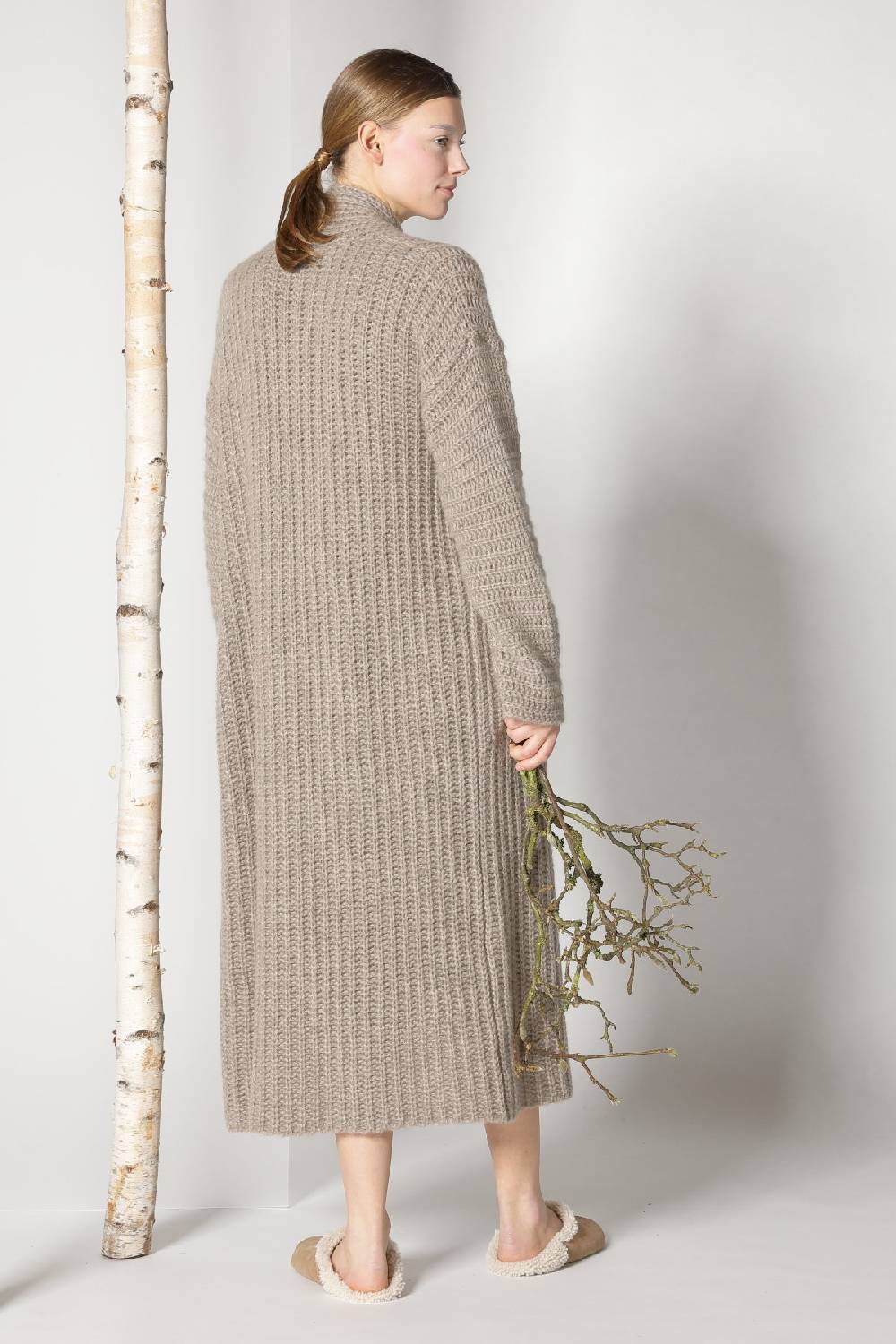 Sminfinity fluffy ribbed maxi coat + fluffy 1 Ply tank dress Versandkostenfrei